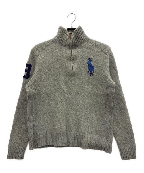 POLO RALPH LAUREN（ポロ・ラルフローレン）POLO RALPH LAUREN (ポロ・ラルフローレン) ハイネックジップニット グレー サイズ:LLの古着・服飾アイテム