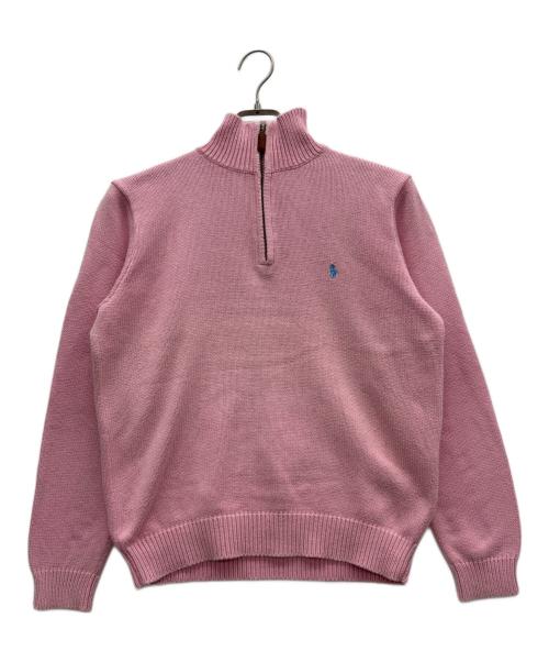 POLO RALPH LAUREN（ポロ・ラルフローレン）POLO RALPH LAUREN (ポロ・ラルフローレン) ハーフジップニット ピンク サイズ:Mの古着・服飾アイテム