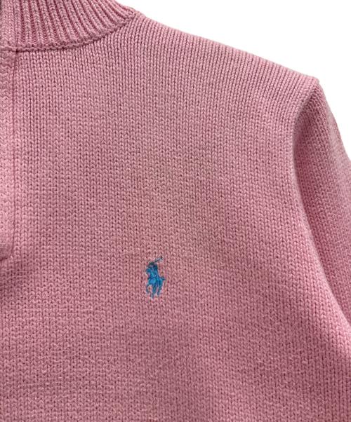 POLO RALPH LAUREN（ポロ・ラルフローレン）POLO RALPH LAUREN (ポロ・ラルフローレン) ハーフジップニット ピンク サイズ:Mの古着・服飾アイテム
