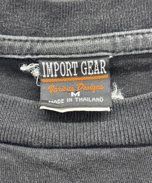 IMPORT GEAR（インポートギア）IMPORT GEAR (インポートギア) プリントTシャツ ブラック×レッド サイズ:Mの古着・服飾アイテム