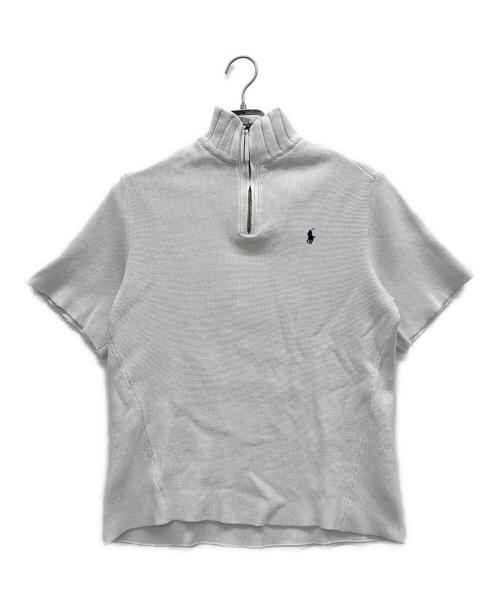 POLO RALPH LAUREN（ポロ・ラルフローレン）POLO RALPH LAUREN (ポロ・ラルフローレン) ハーフジップスウェット ホワイト サイズ:Mの古着・服飾アイテム