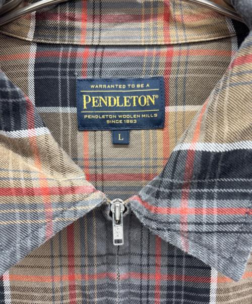PENDLETON（ペンドルトン）PENDLETON (ペンドルトン) ジップシャツ ブラウン サイズ:Lの古着・服飾アイテム