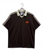 adidasアディダス）の古着「U FOOTBALL JERSEY TEE」｜ブラウン×ホワイト