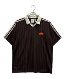 adidas（アディダス）の古着「U FOOTBALL JERSEY TEE」｜ブラウン×ホワイト