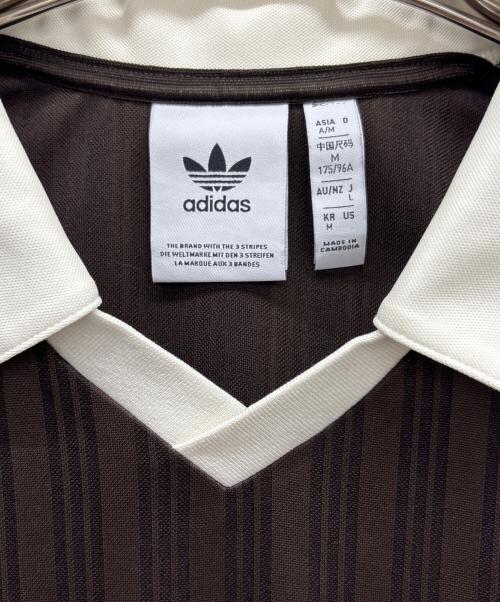 adidas（アディダス）adidas (アディダス) U FOOTBALL JERSEY TEE ブラウン×ホワイト サイズ:ASIA Dの古着・服飾アイテム