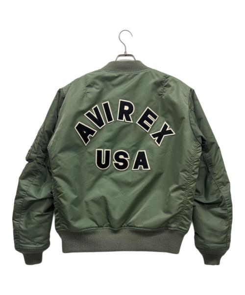 AVIREX（アヴィレックス）AVIREX (アヴィレックス) MA-1ジャケット グリーン×オレンジ サイズ:XXLの古着・服飾アイテム