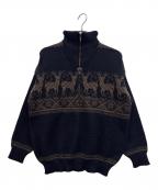 DALE OF NORWAYダーレ オブ ノルウェイ）の古着「ハーフジップニット」｜ネイビー×ブラウン