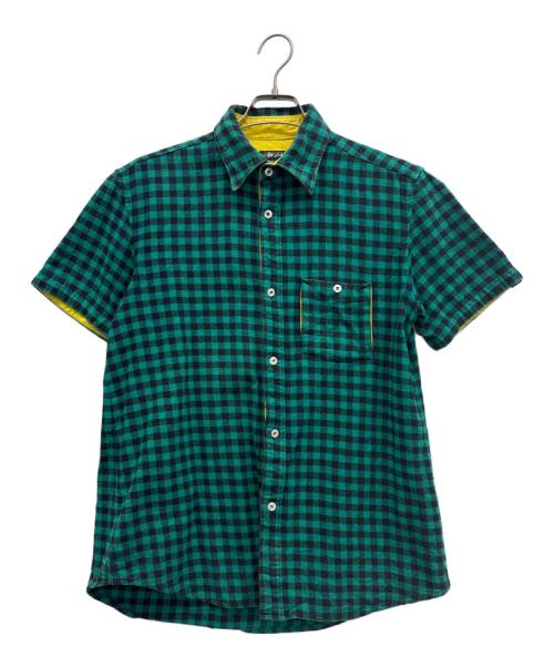 stussy（ステューシー）stussy (ステューシー) 半袖シャツ グリーン×ブラック サイズ:Mの古着・服飾アイテム