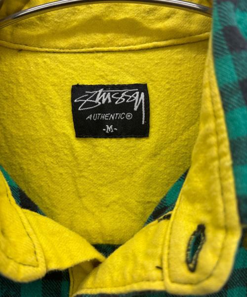 stussy（ステューシー）stussy (ステューシー) 半袖シャツ グリーン×ブラック サイズ:Mの古着・服飾アイテム