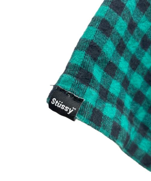 stussy（ステューシー）stussy (ステューシー) 半袖シャツ グリーン×ブラック サイズ:Mの古着・服飾アイテム