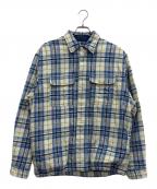 thisisneverthatディスイズネバーザット）の古着「ロゴチェック柄シャツジャケット」｜ブルー
