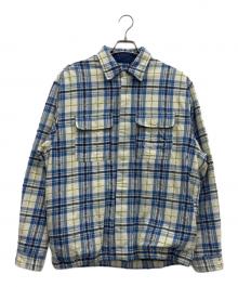 thisisneverthat（ディスイズネバーザット）の古着「ロゴチェック柄シャツジャケット」｜ブルー