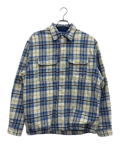 thisisneverthat（ディスイズネバーザット）thisisneverthat (ディスイズネバーザット) ロゴチェック柄シャツジャケット ブルー サイズ:Lの古着・服飾アイテム
