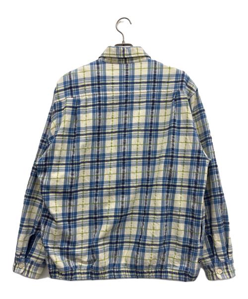 thisisneverthat（ディスイズネバーザット）thisisneverthat (ディスイズネバーザット) ロゴチェック柄シャツジャケット ブルー サイズ:Lの古着・服飾アイテム