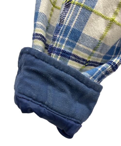 thisisneverthat（ディスイズネバーザット）thisisneverthat (ディスイズネバーザット) ロゴチェック柄シャツジャケット ブルー サイズ:Lの古着・服飾アイテム