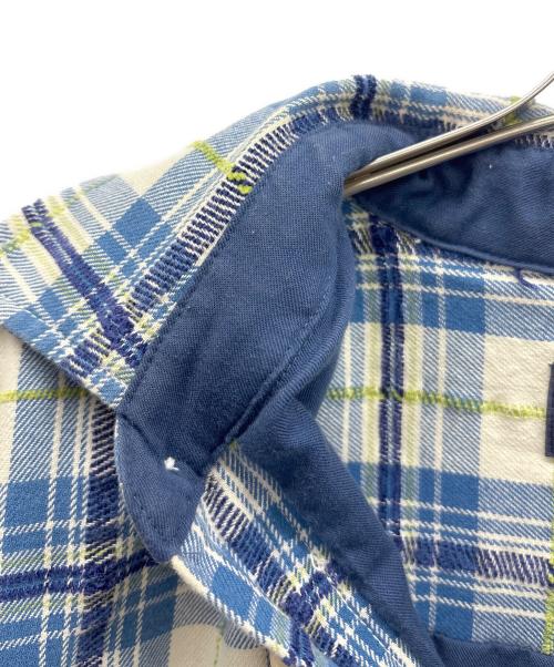 thisisneverthat（ディスイズネバーザット）thisisneverthat (ディスイズネバーザット) ロゴチェック柄シャツジャケット ブルー サイズ:Lの古着・服飾アイテム