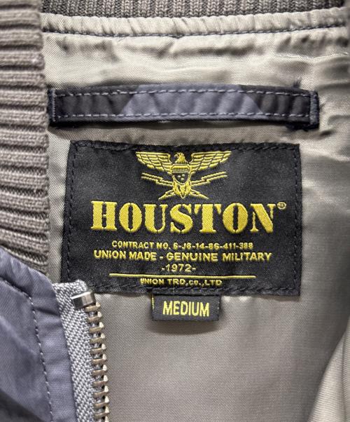 HOUSTON（ヒューストン）HOUSTON (ヒューストン) ガーメントダイナイロンラインクルーマンMA-1 ネイビー×ブラック サイズ:Mの古着・服飾アイテム