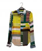 RICK OWENSリックオウエンス）の古着「STRIPE OFFICE SHIRT UXMAL PRINT」｜マルチカラー