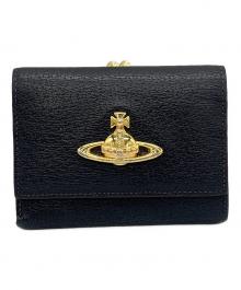 Vivienne Westwood（ヴィヴィアンウエストウッド）の古着「3つ折りがま口財布」｜ブラック