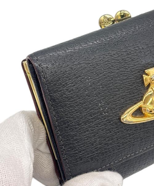Vivienne Westwood（ヴィヴィアンウエストウッド）Vivienne Westwood (ヴィヴィアンウエストウッド) 3つ折りがま口財布 ブラックの古着・服飾アイテム