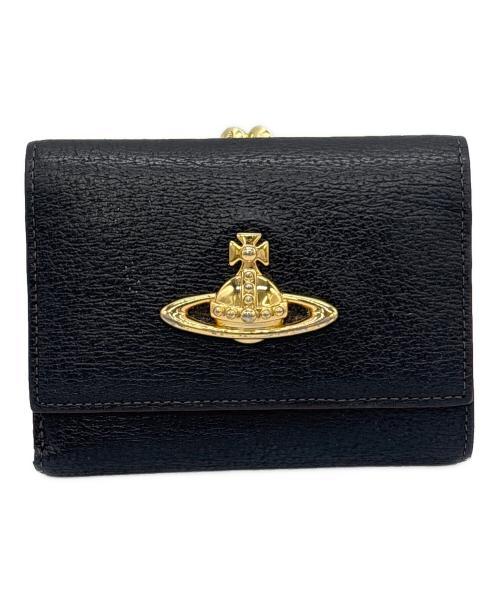 Vivienne Westwood（ヴィヴィアンウエストウッド）Vivienne Westwood (ヴィヴィアンウエストウッド) 3つ折りがま口財布 ブラックの古着・服飾アイテム