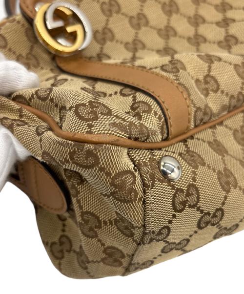 GUCCI（グッチ）GUCCI (グッチ) ハンドバッグ ベージュ×ブラウンの古着・服飾アイテム