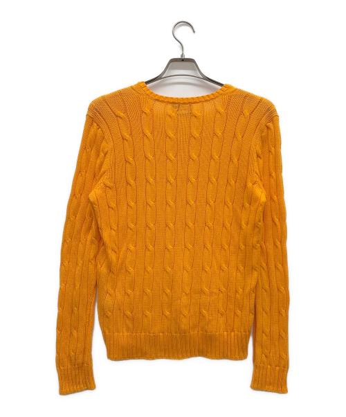 POLO RALPH LAUREN（ポロ・ラルフローレン）POLO RALPH LAUREN (ポロ・ラルフローレン) Vネックケーブルニット オレンジ サイズ:Lの古着・服飾アイテム