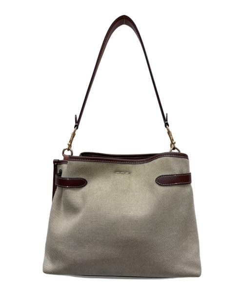 COACH（コーチ）COACH (コーチ) ハンナショルダーバッグ ベージュ×ブラウンの古着・服飾アイテム