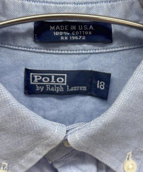 POLO RALPH LAUREN（ポロ・ラルフローレン）POLO RALPH LAUREN (ポロ・ラルフローレン) オックスフォードボタンダウンシャツ ブルー サイズ:18の古着・服飾アイテム