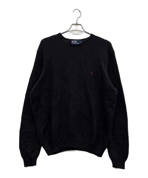 POLO RALPH LAUREN（ポロ・ラルフローレン）POLO RALPH LAUREN (ポロ・ラルフローレン) クルーネックニット ブラック サイズ:Lの古着・服飾アイテム