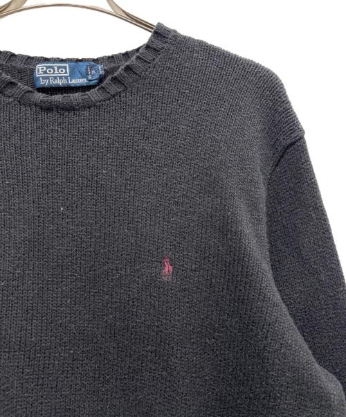 POLO RALPH LAUREN（ポロ・ラルフローレン）POLO RALPH LAUREN (ポロ・ラルフローレン) クルーネックニット ブラック サイズ:Lの古着・服飾アイテム