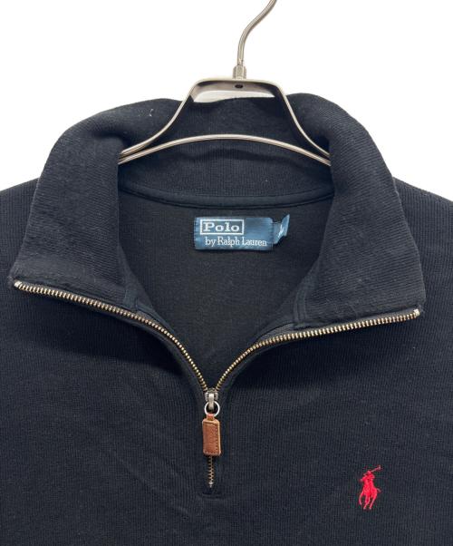 POLO RALPH LAUREN（ポロ・ラルフローレン）POLO RALPH LAUREN (ポロ・ラルフローレン) ハーフジップニット ブラック サイズ:Mの古着・服飾アイテム