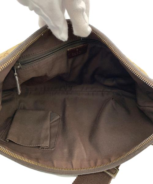 GUCCI（グッチ）GUCCI (グッチ) GGキャンバスショルダーバッグ ブラウンの古着・服飾アイテム