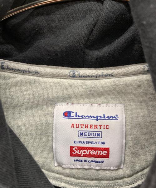 Champion（チャンピオン）Champion (チャンピオン) SUPREME (シュプリーム) プルオーバーパーカー ブラック サイズ:MEDIUMの古着・服飾アイテム