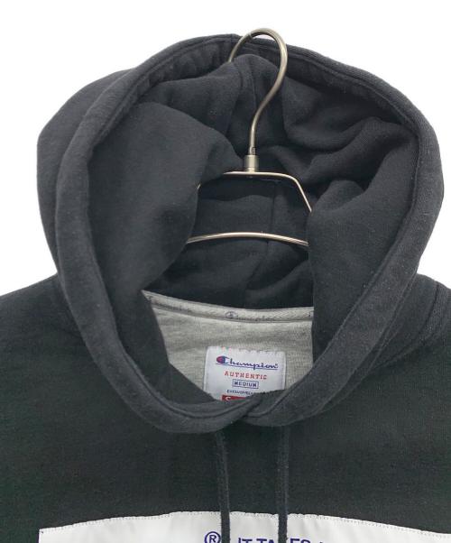 Champion（チャンピオン）Champion (チャンピオン) SUPREME (シュプリーム) プルオーバーパーカー ブラック サイズ:MEDIUMの古着・服飾アイテム