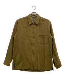 AURALEE（オーラリー）の古着「SUPER SOFT WOOL FLANNEL ZIP SHIRTS」｜カーキ