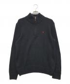POLO BY RALPH LAURENポロ バイ ラルフローレン）の古着「ハーフジップニット」｜ブラック×レッド