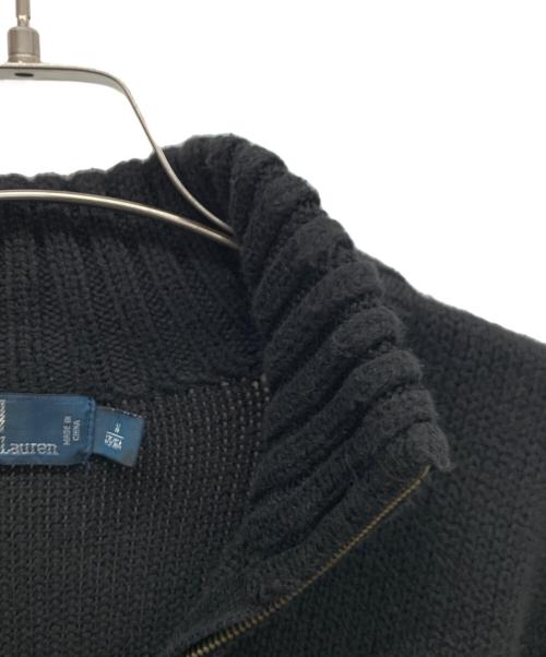 POLO BY RALPH LAUREN（ポロ バイ ラルフローレン）POLO BY RALPH LAUREN (ポロ バイ ラルフローレン) ハーフジップニット ブラック×レッド サイズ:Mの古着・服飾アイテム