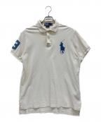 POLO BY RALPH LAURENポロ バイ ラルフローレン）の古着「ポロシャツ」｜ホワイト×ブルー