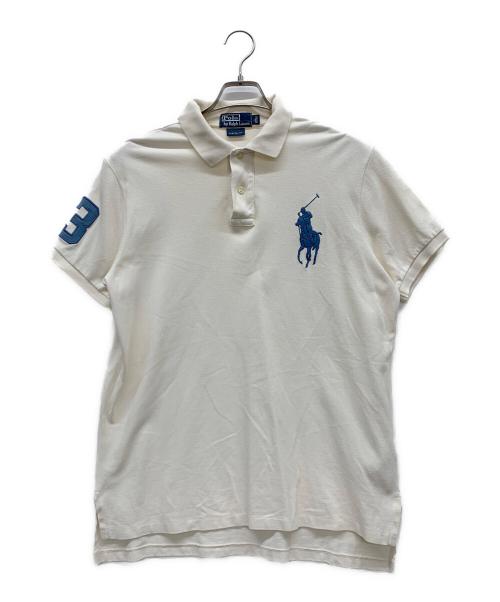POLO BY RALPH LAUREN（ポロ バイ ラルフローレン）POLO BY RALPH LAUREN (ポロ バイ ラルフローレン) ポロシャツ ホワイト×ブルー サイズ:Lの古着・服飾アイテム