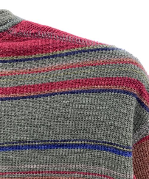 POLO BY RALPH LAUREN（ポロ バイ ラルフローレン）POLO BY RALPH LAUREN (ポロ バイ ラルフローレン) ヘンリーネックカットソー グリーン×レッド サイズ:Mの古着・服飾アイテム