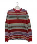 POLO BY RALPH LAURENポロ バイ ラルフローレン）の古着「ヘンリーネックカットソー」｜レッド×ブルー