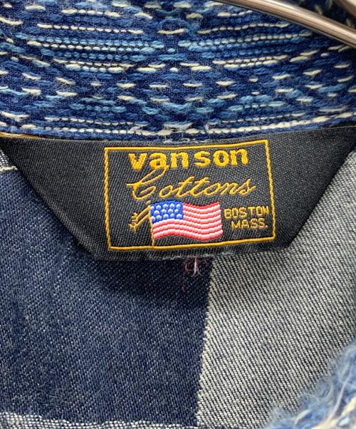 VANSON（バンソン）VANSON (バンソン) デニム半袖シャツ ネイビー サイズ:XXLの古着・服飾アイテム