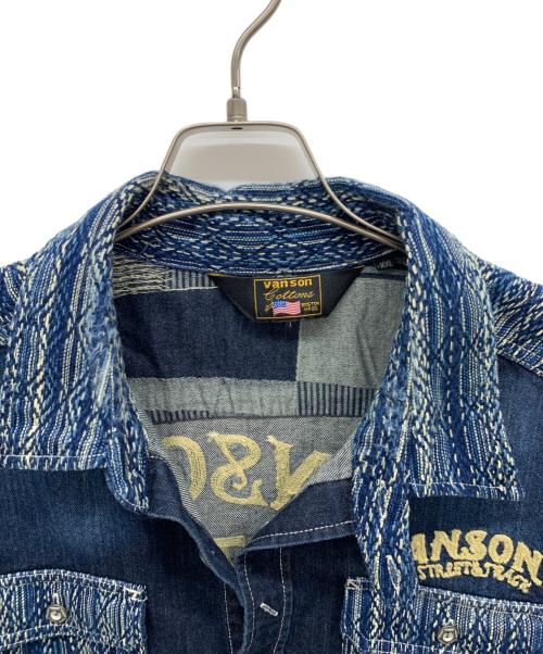 VANSON（バンソン）VANSON (バンソン) デニム半袖シャツ ネイビー サイズ:XXLの古着・服飾アイテム