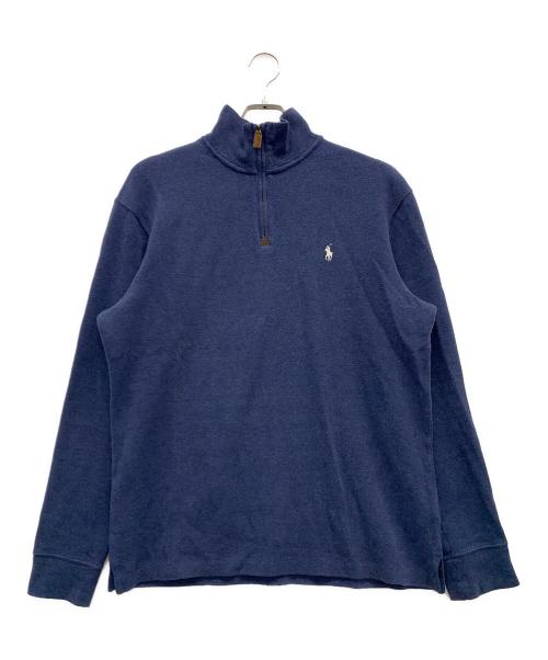 POLO RALPH LAUREN（ポロ・ラルフローレン）POLO RALPH LAUREN (ポロ・ラルフローレン) ハーフジップスウェット ネイビー サイズ:Mの古着・服飾アイテム