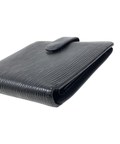 LOUIS VUITTON（ルイ ヴィトン）LOUIS VUITTON (ルイ ヴィトン) 2つ折り財布 エピ ポルト ビエ・コンパクト ブラック サイズ:実寸サイズにてご確認下さい。の古着・服飾アイテム