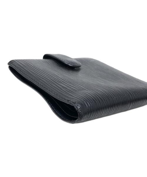 LOUIS VUITTON（ルイ ヴィトン）LOUIS VUITTON (ルイ ヴィトン) 2つ折り財布 エピ ポルト ビエ・コンパクト ブラック サイズ:実寸サイズにてご確認下さい。の古着・服飾アイテム