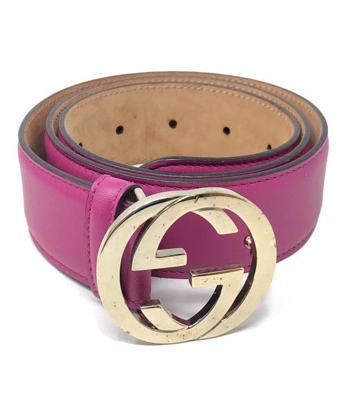GUCCI（グッチ）GUCCI (グッチ) レザーベルト パープル サイズ:実寸サイズにてご確認下さい。の古着・服飾アイテム