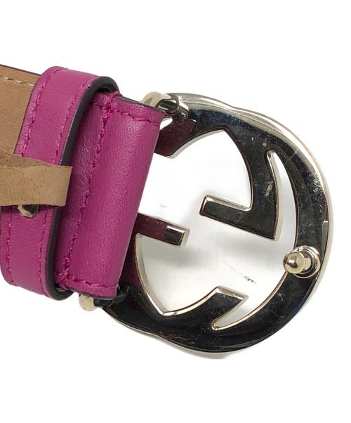GUCCI（グッチ）GUCCI (グッチ) レザーベルト パープル サイズ:実寸サイズにてご確認下さい。の古着・服飾アイテム