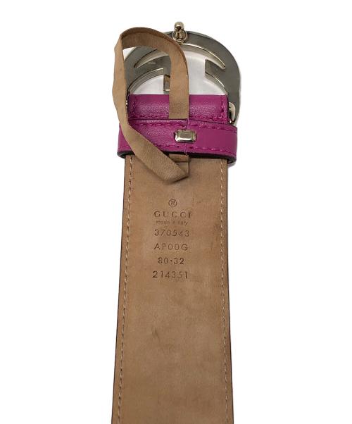 GUCCI（グッチ）GUCCI (グッチ) レザーベルト パープル サイズ:実寸サイズにてご確認下さい。の古着・服飾アイテム